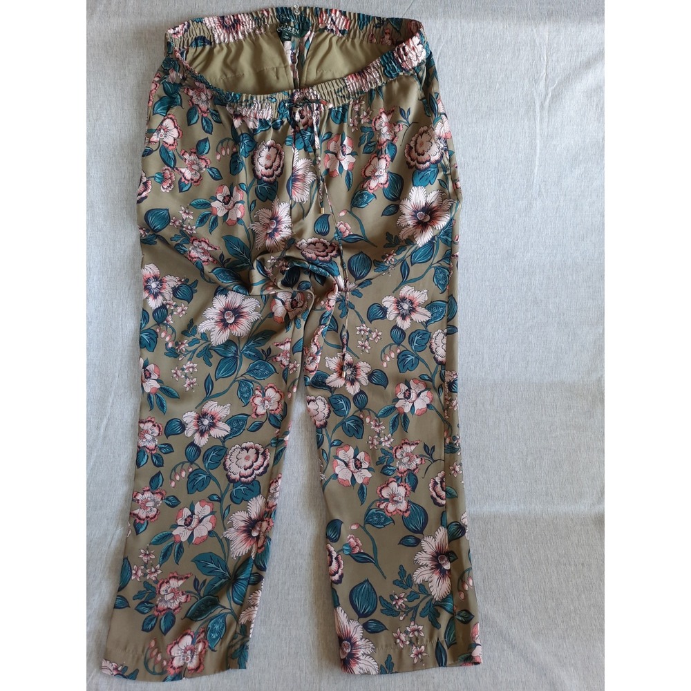 Lauren Ralph Lauren Women 14 Waistband Drawstring Floral All Over Print Pants